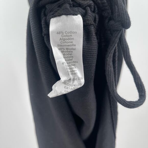 NEW MICHAEL STARS Marine Dress Size Small Black Ribbed Ruched Tie Maxi Bodycon - Picture 12 of 13